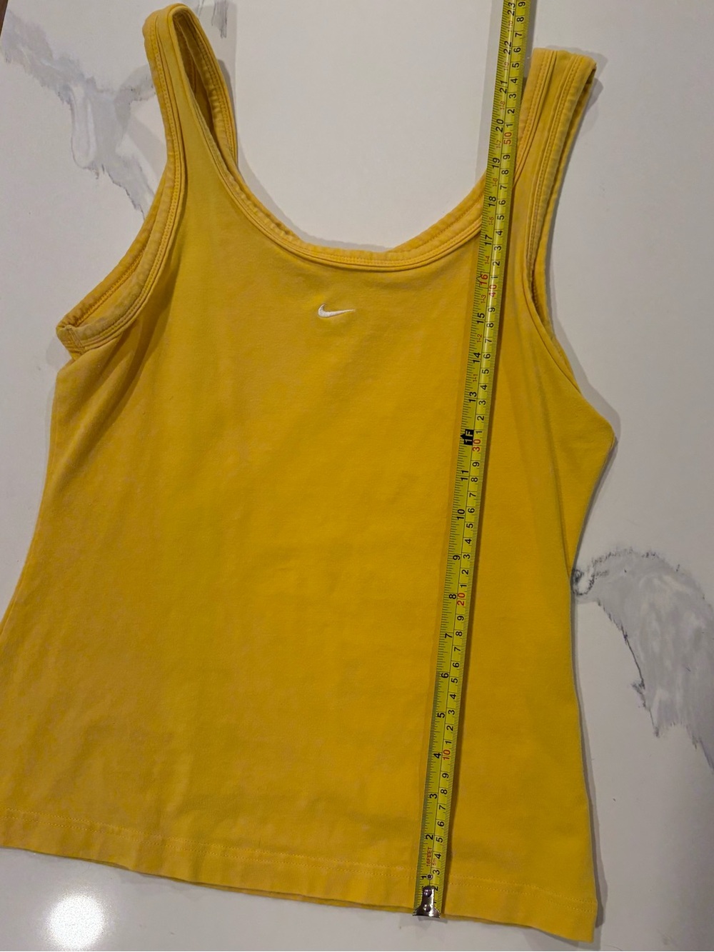 Vintage Nike Sportswear Yellow Mini Swoosh Tank Top Size Medium
